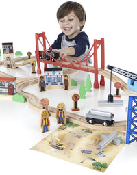 Imaginarium Mega Wooden Train Set, for Ages 3-6, 80 Pieces
