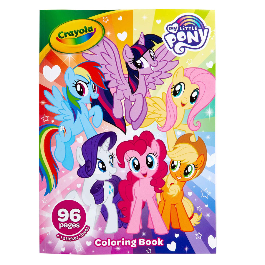 Crayola My Little Pony Coloring Book with Stickers, Gift for Girls and Boys, 96 Pages, Ages 3, 4, 5, 6