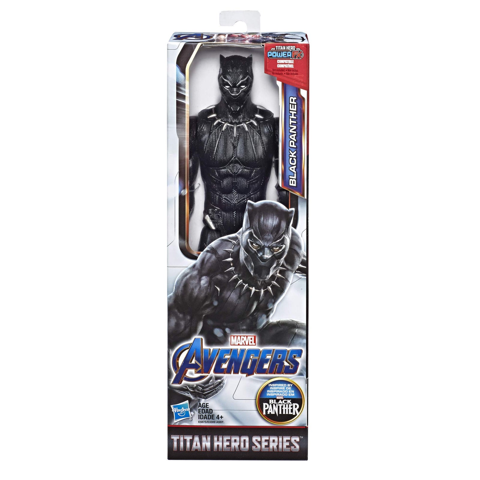 Avengers Marvel Endgame Titan Hero Series Black Panther 12" Action Figure, Brown/A