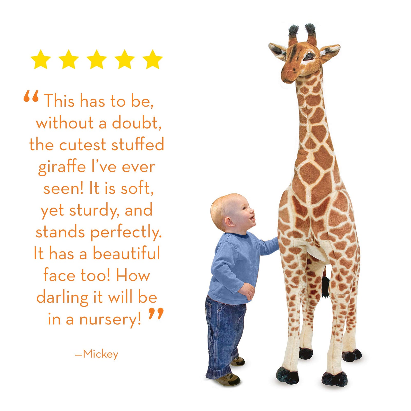 Melissa & Doug Giant Giraffe - Lifelike Stuffed Animal (over 4 feet tall)