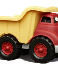 Green Toys Dump Truck in Yellow and Red - BPA Free, Phthalates Free Play Toys for Gross Motor, Fine Motor Skill Development. Pretend Play , Red/Yellow

