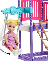 Barbie Skipper Babysitters Inc. Climb 'n Explore Playground Dolls & Playset with Babysitting Skipper Doll, Toddler Doll, Play Station, Moldable Sand & Accessories for Kids 3 to 7 Years Old
