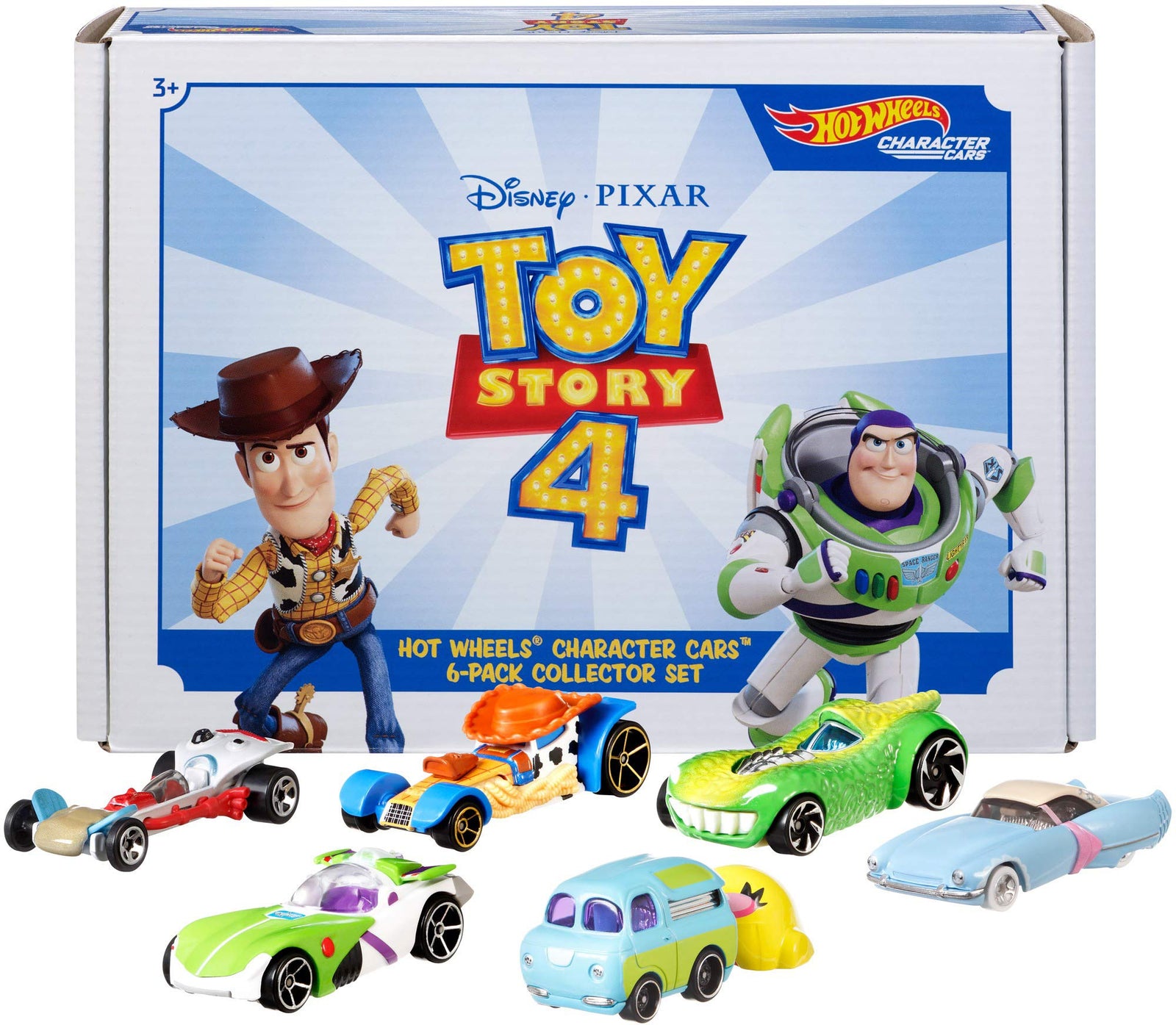 Disney and Pixar Toy Story 4 Character Cars by Hot Wheels 1:64 Scale Woody, Buzz Lightyear, Bo Peep, Forky, Ducky and Bunny, and Rex Ages 3 And Up [Amazon Exclusive]