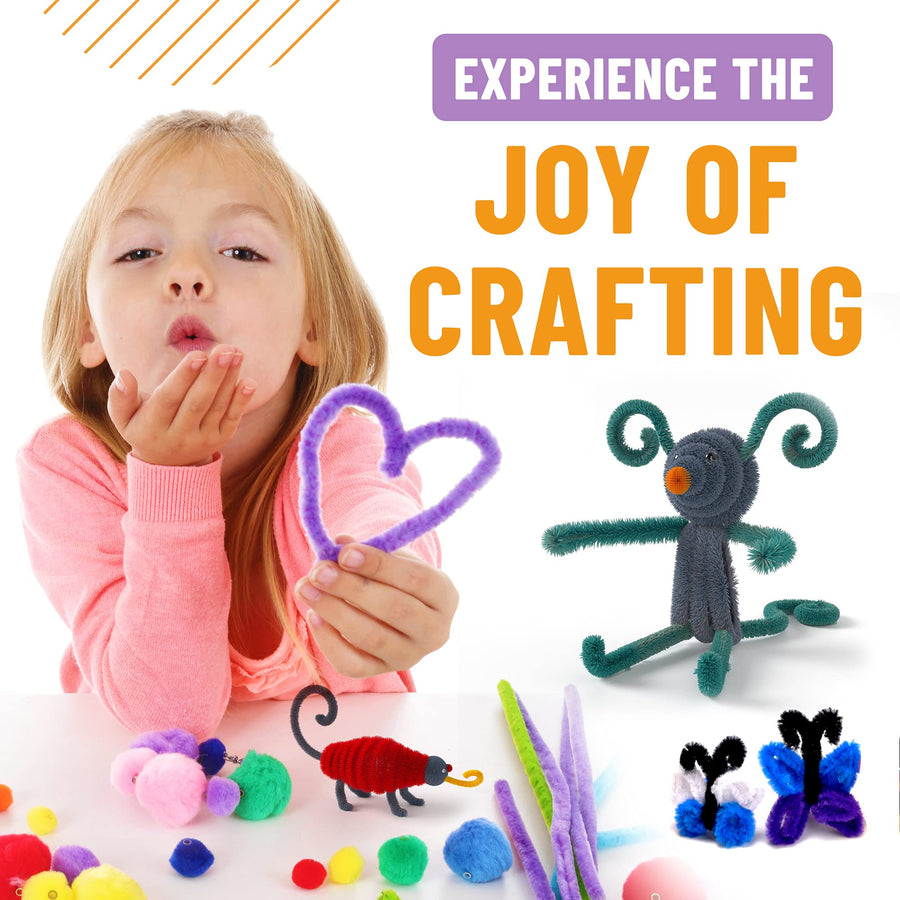 Home Pro Shop 350 Pieces Pipe Cleaners for Craft Supplies - Soft Bristle, Flexible & Durable Pipe Cleaner for Crafts, Fun Creative DIY Ar, & Decorations - 6mm x 12inch Chenille Stems in 30 Colors