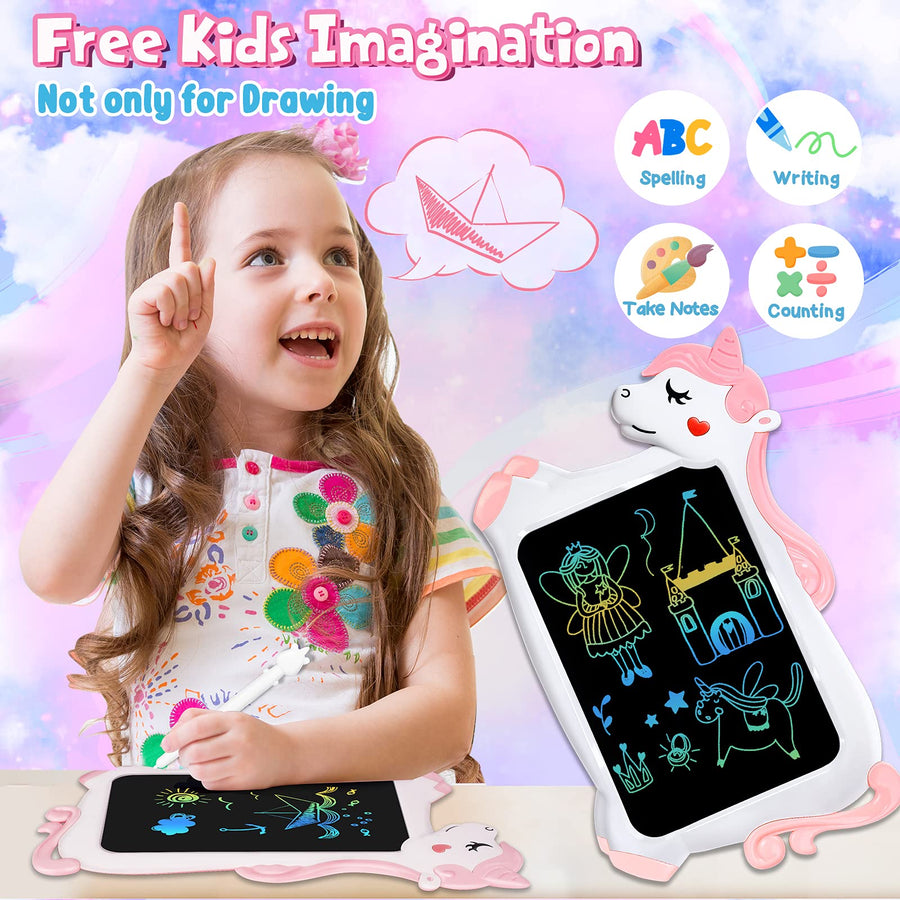 Unicorn Toy Gifts for Girls Boys - LCD Writing Tablet for Kids | 10"Colorful Toddler Gift Toy for 3+4 5 6 7 8 Year Old Girl Boy | Reusable Doodle Drawing Board Pad | Educational Learning Birthday Gift