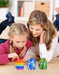 RURING 30pcs Fidget Toys Sensory Fidget Toys Set Fidget Toys Set Tangle Fidget Toys Anti-Anxiety Tools and Special Toys Fidget Toys Relieves Stress Squeeze Toy for Birthday Party Rainbow Colors
