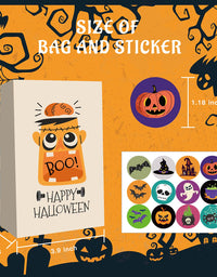 MOORAY Halloween Treat Bags , 72PCS Kids Halloween Candy Bags Trick or Treating with 84 Pcs Halloween Stickers , Paper Gift Bags for Treats Snacks ,Halloween Party Favors Goodie Bags Party Supplies
