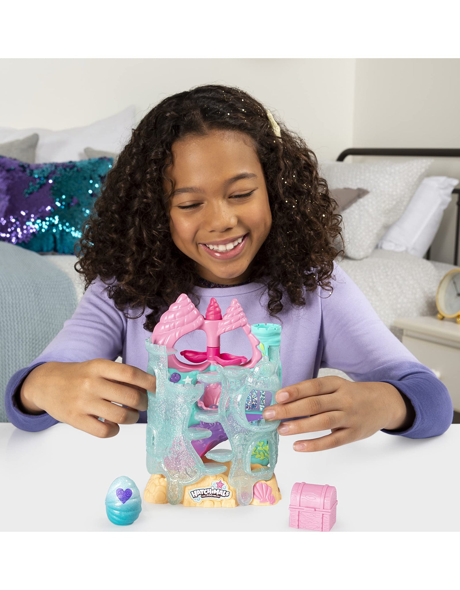 Hatchimals CollEGGtibles, Coral Castle Fold Open Playset with Exclusive Mermal Character (Amazon Exclusive Set), Girl Toys, Girls Gifts for Ages 5 and up