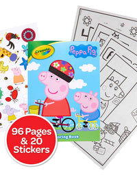 Crayola Peppa Pig Coloring Book with Stickers, Gift for Kids, 96 Pages, Ages 3, 4, 5, 6
