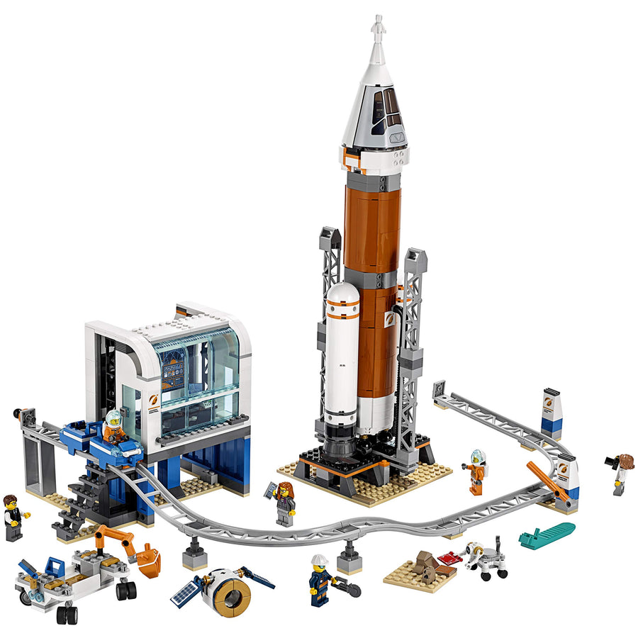 LEGO City Space Deep Space Rocket and Launch Control 60228 Model Rocket Building Kit with Toy Monorail, Control Tower and Astronaut Minifigures, Fun STEM Toy for Creative Play (837 Pieces)