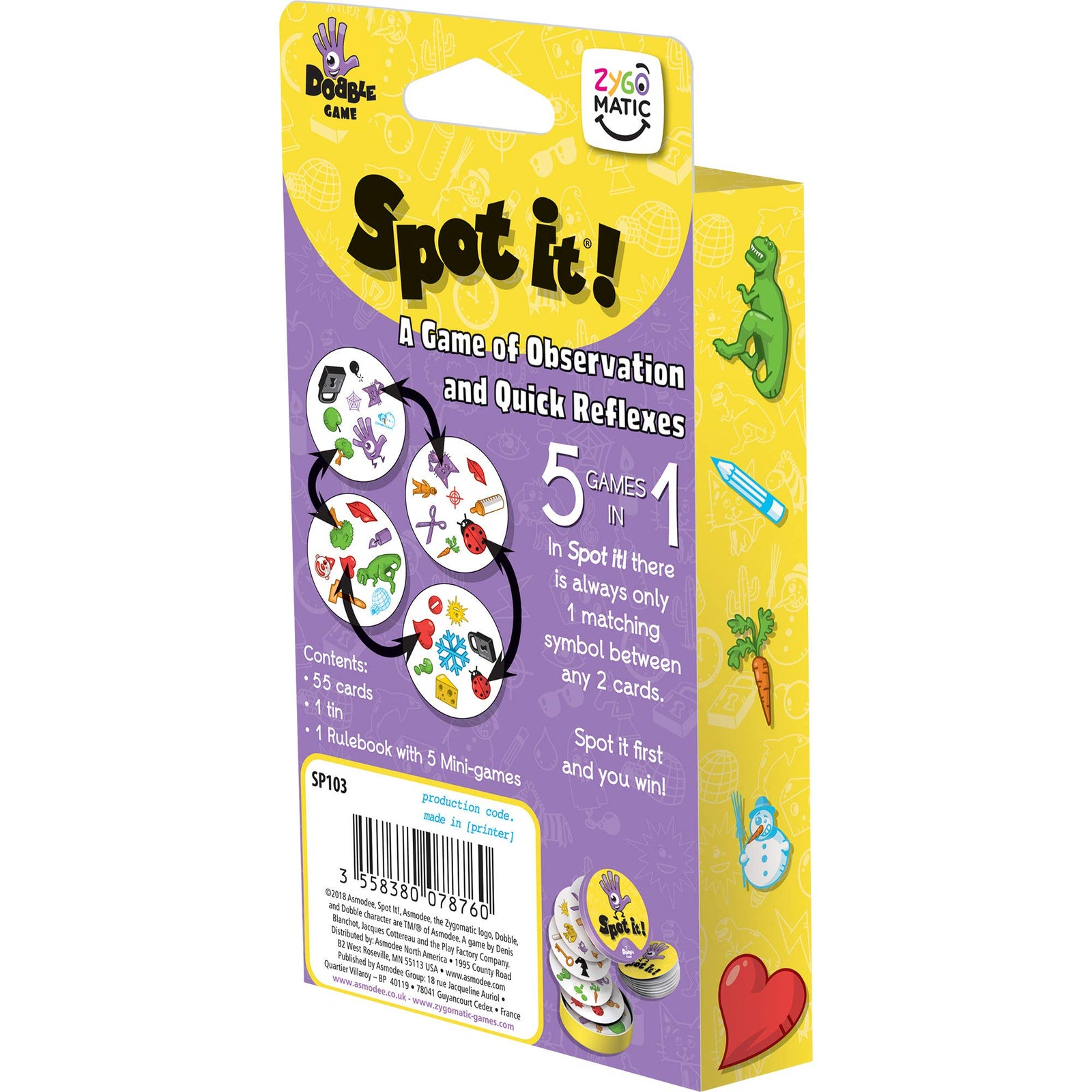 Spot It! Classic Card Game | Game For Kids | Age 6+ | 2 to 8 Players | Average Playtime 15 minutes | Eco-Blister | Made by Zygomatic