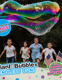 WOWMAZING Giant Bubble Wands Kit: (4-Piece Set) | Incl. Wand, Big Bubble Concentrate and Tips & Trick Booklet | Outdoor Toy for Kids, Boys, Girls | Bubbles Made in The USA - Standard Kit
