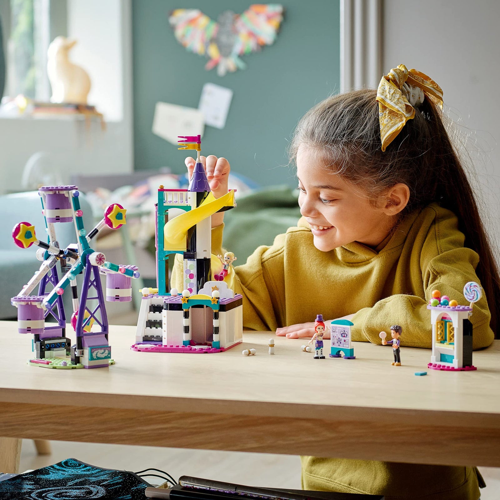 LEGO Friends Magical Ferris Wheel and Slide 41689 Building Kit for Kids Theme Park with 3 Mini-Dolls; New 2021 (545 Pieces)