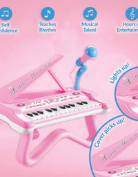 ToyVelt Toy Piano for Toddler Girls – Cute Piano for Kids with Built-in Microphone & Music Modes - Best Birthday Gifts for 3 4 5 Year Old Girls – Educational Keyboard Musical Instrument Toys
