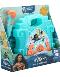 eKids Moana Sing Along Boom box Speaker with Microphone For Fans of Moana Toys, Kids Karaoke Machine with Built in Music and Flashing Lights , Montana
