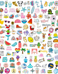 Stickers for Water Bottles, 300 Pcs/Pack Cute Vinyl Waterproof Vsco Laptop Skateboard Stickers Aesthetic Computer Hydroflask Phone Stickers for Kids Teens Girls
