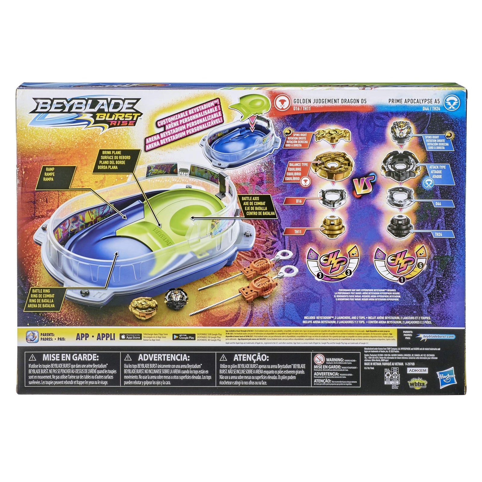 BEYBLADE Burst Rise Hypersphere Vortex Climb Battle Set -- Complete Set with Beystadium, 2 Battling Top Toys and 2 Launchers, Ages 8 and Up