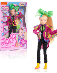JoJo Siwa 10 Inch Singing Doll, Sings Hit Song Titled Non-Stop, Pink Jacket with Rainbow Fringe, by Just Play
