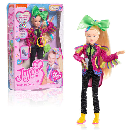 JoJo Siwa 10 Inch Singing Doll, Sings Hit Song Titled Non-Stop, Pink Jacket with Rainbow Fringe, by Just Play