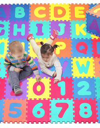 Click N' Play, Alphabet and Numbers Foam Puzzle Play Mat, 36 Tiles (Each Tile Measures 12 X 12 Inch for a Total Coverage of 36 Square Feet)
