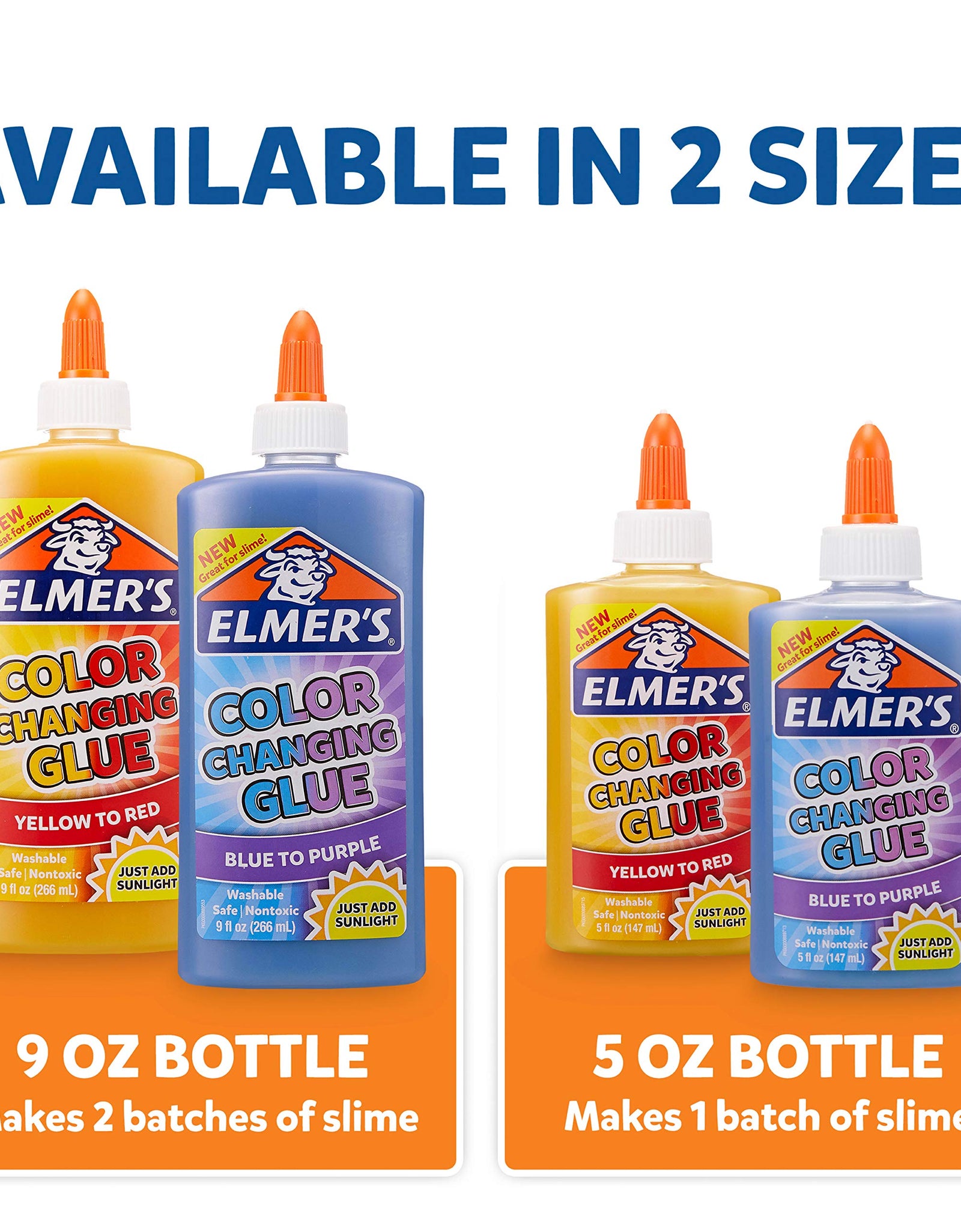 Elmer's Color Changing Slime Kit | Slime Supplies Include Elmer's Color Changing Glue, Elmer's Magical Liquid Slime Activator, UV Light, 5 Piece Kit