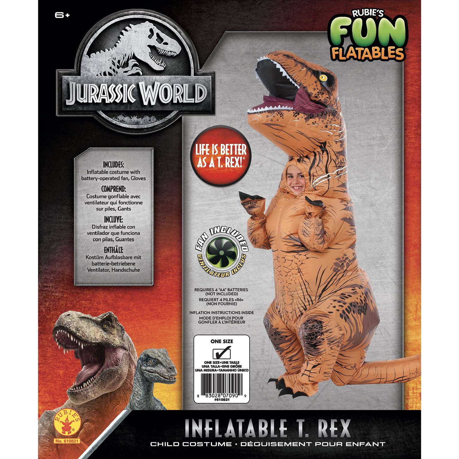 Rubies Child's The Original Inflatable Dinosaur Costume, T-Rex, Small