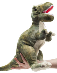 Prextex 15 inch Plush Dinosaur Stuffed Animal T-Rex Tummy Carrier with 5 Cute Little Hatchlings Inside its Zippered Tummy Great Set for Kids
