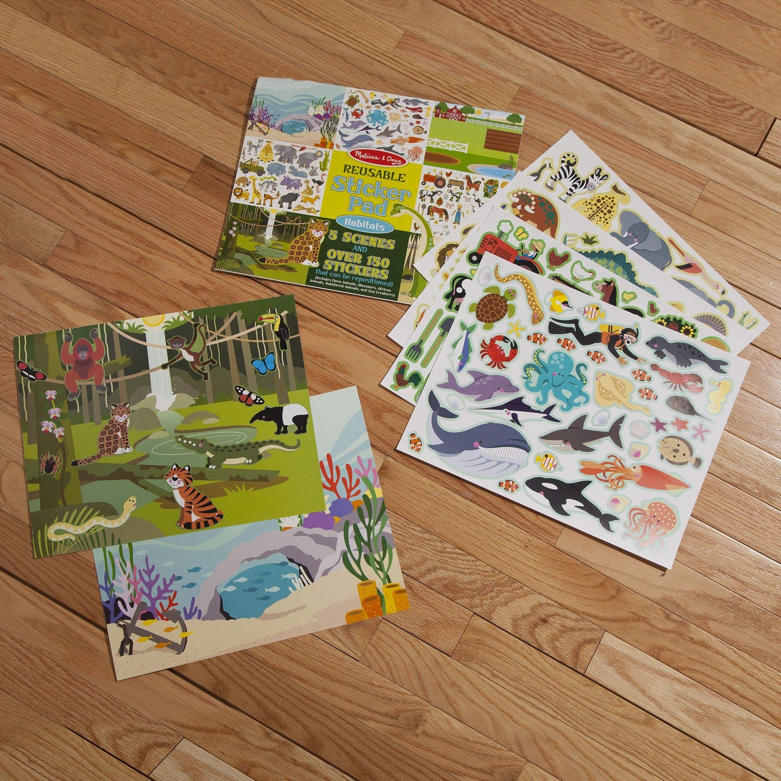 Melissa & Doug Reusable Sticker Pad: Habitats - 150+ Reusable Stickers