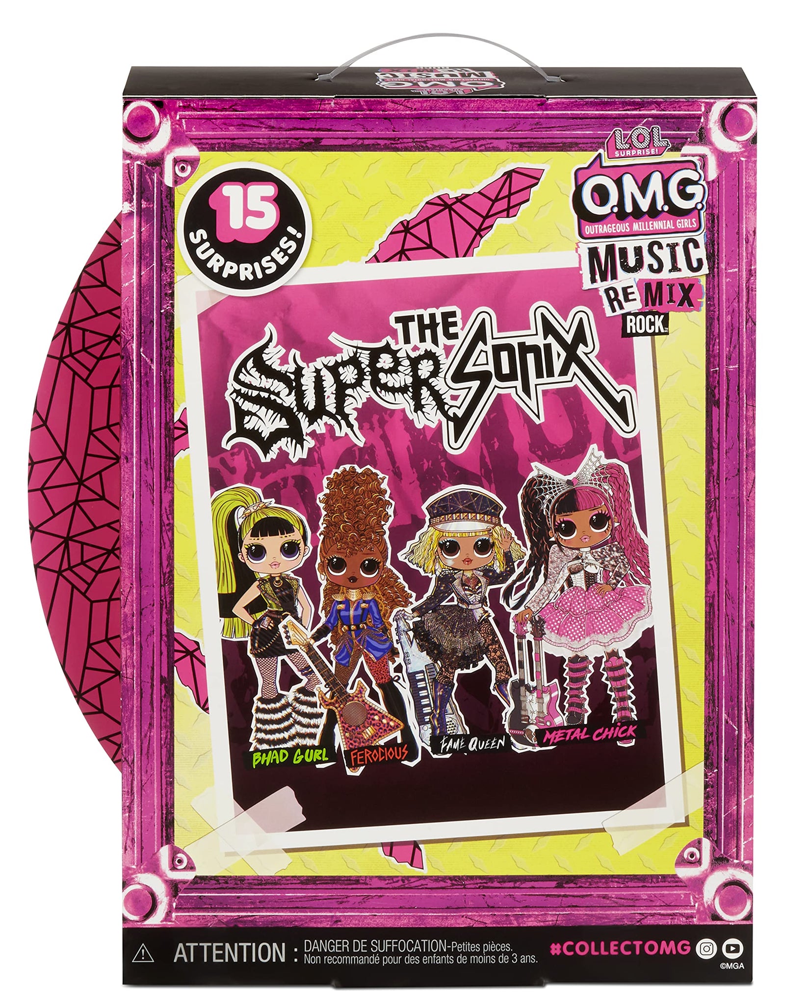 LOL Surprise OMG Remix Rock Metal Chick Fashion Doll with 15 Surprises Including Electric Guitar, Outfit, Shoes, Stand, Lyric Magazine & Record Player Playset- Gift Toys for Girls Boys Ages 4 5 6 7+