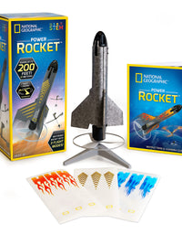 NATIONAL GEOGRAPHIC Air Rocket Toy – Ultimate LED Rocket Launcher for Kids, Stomp and Launch the Light Up, Air Powered, Foam Tipped Rockets up to 100 Feet
