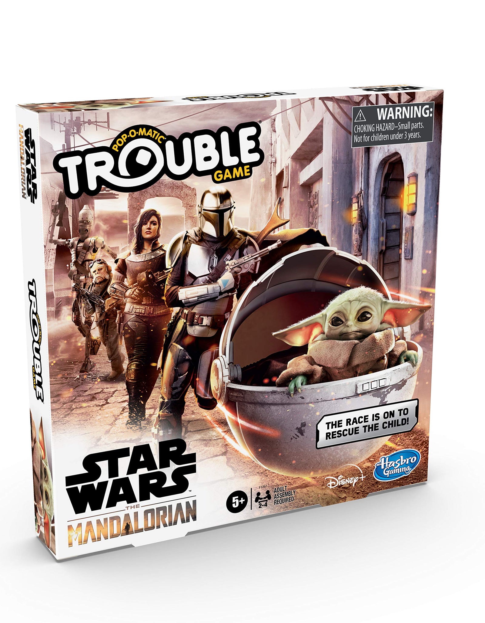 Hasbro Gaming Trouble: Star Wars The Mandalorian Edition Board Game for Kids Ages 5 and Up
