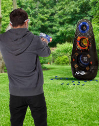 NERF Inflatable Target, 4’ Tall Practice Device – 3 Score Zones, Water Filled Base – Great for Outdoor & Indoor Play
