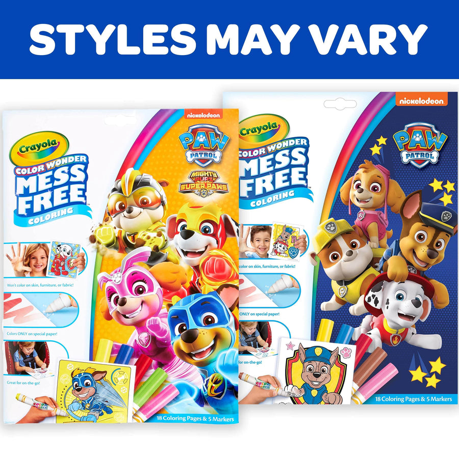 Crayola Paw Patrol Color Wonder, Mess Free Coloring Pages & Markers, Styles May Vary, Gift