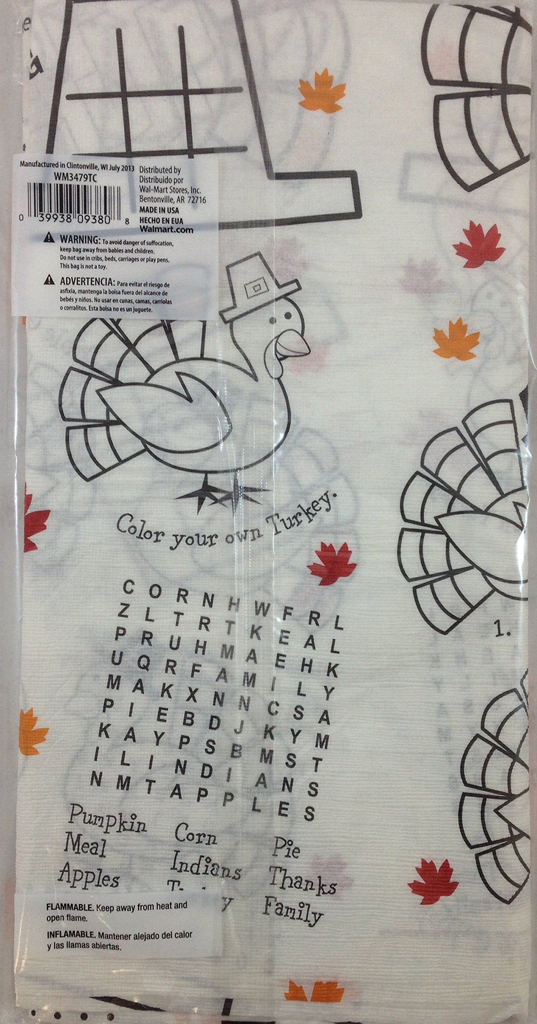 Paper Activity Happy Thanksgiving Tablecover