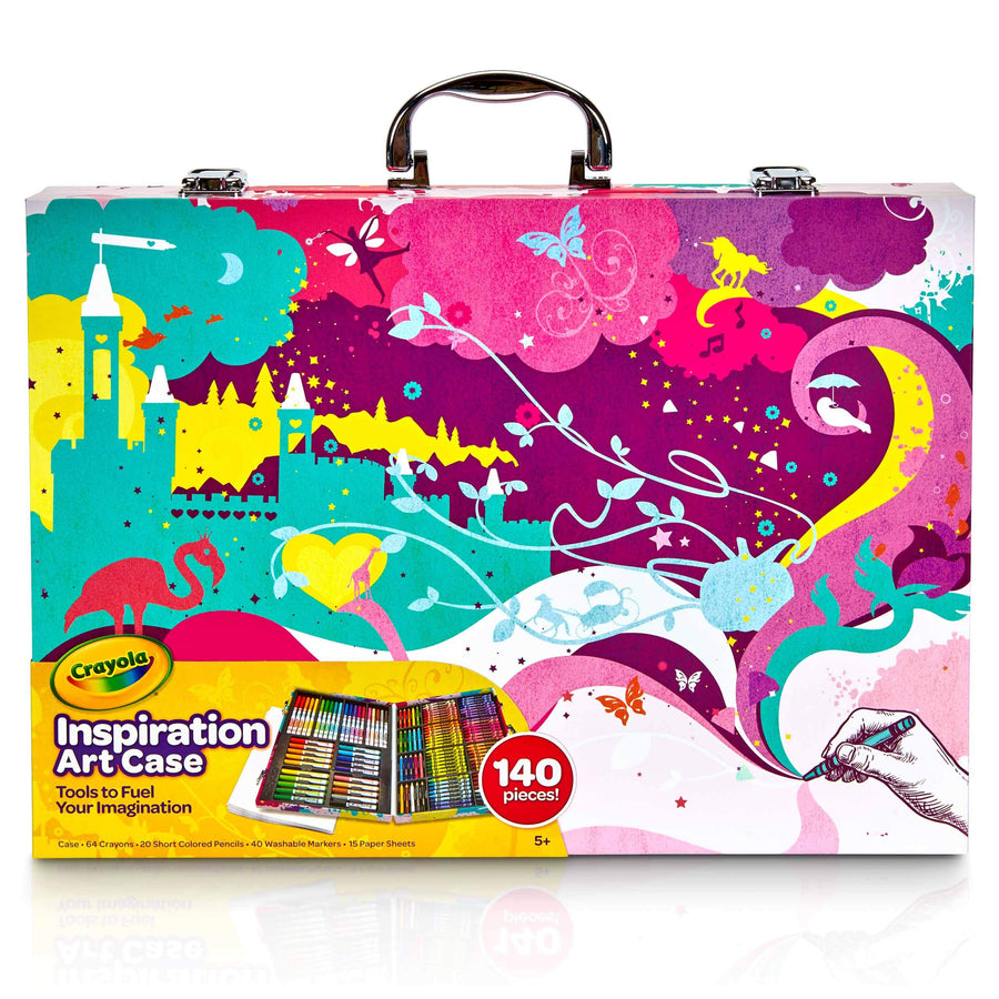 Crayola Inspiration Art Case in Pink, Gifts for Kids Age 5+, 140 Count
