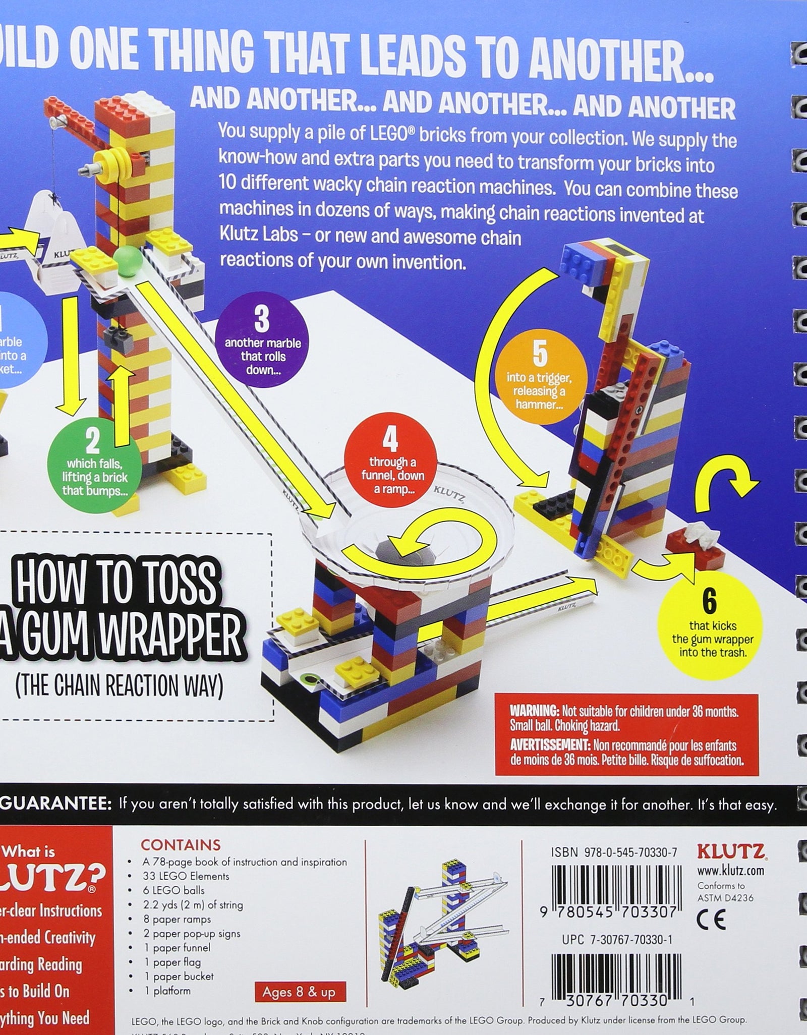 LEGO Chain Reactions (Klutz Science/STEM Activity Kit), 9" Length x 1.06" Width x 10" Height