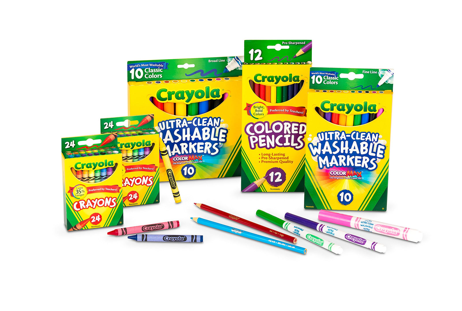 Crayola Back To School Supplies for Girls & Boys, Crayons, Markers & Colored Pencils, Stocking Stuffers, Gifts, 80 Pieces