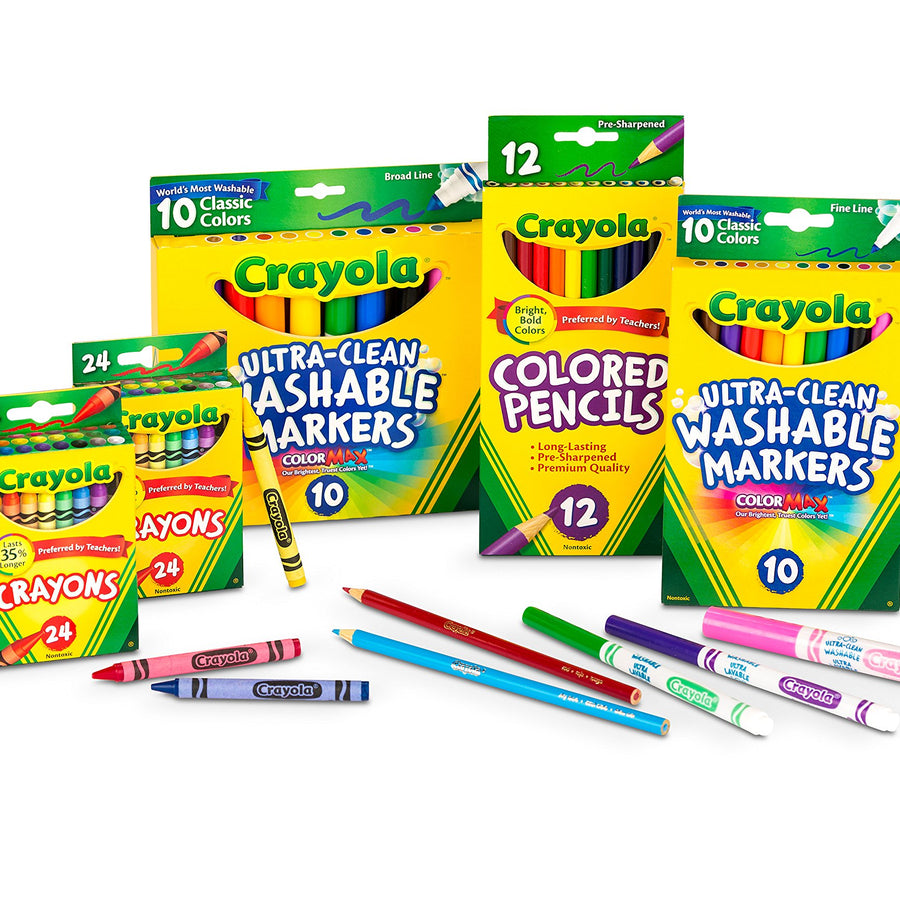 Crayola Back To School Supplies for Girls & Boys, Crayons, Markers & Colored Pencils, Stocking Stuffers, Gifts, 80 Pieces
