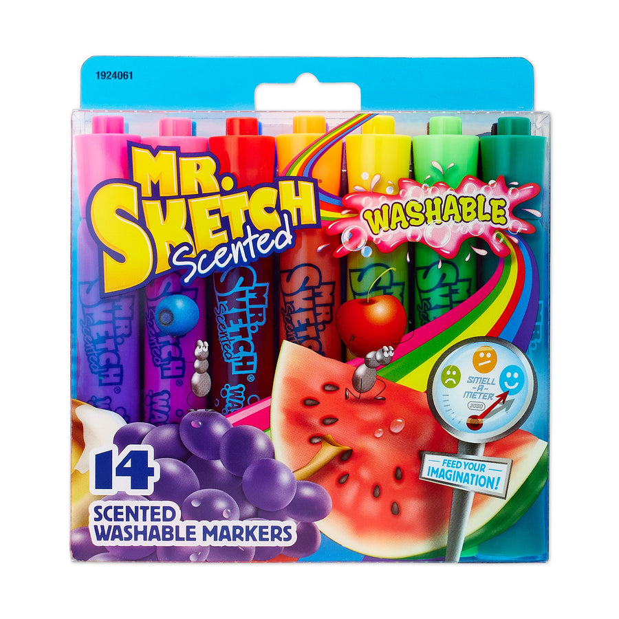 Mr. Sketch 1924061 Washable Scented Markers, Chisel Tip, Assorted Colors, 14-Count