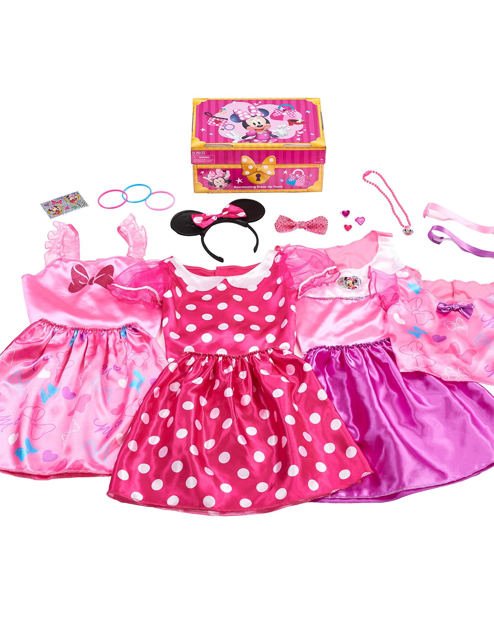 Disney Junior Minnie Mouse Bowdazzling Dress Up Trunk Set, 21 Pieces, Size 4-6x, Amazon Exclusive, by Just Play