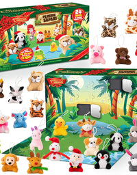 JOYIN 2021 Mini Animal Plush Advent Calendar Christmas 24 Days Countdown Advent Calendar with 24 Animal Plush Toys
