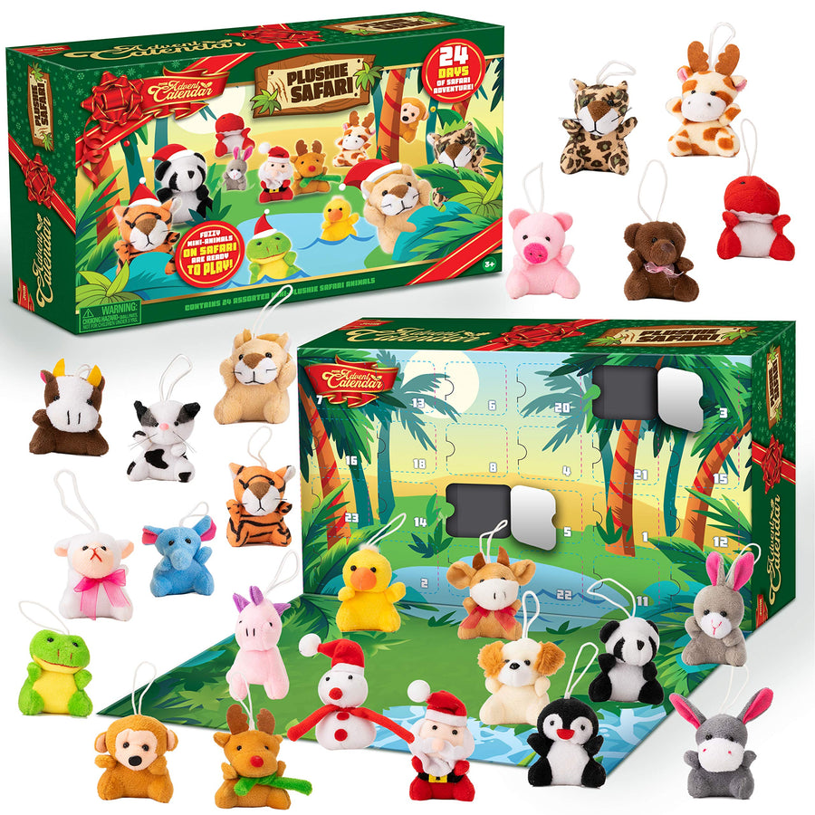 JOYIN 2021 Mini Animal Plush Advent Calendar Christmas 24 Days Countdown Advent Calendar with 24 Animal Plush Toys