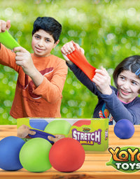 Pull, Stretch and Squeeze Stress Balls by YoYa Toys - 3 Pack - Elastic Construction Sensory Balls - Ideal for Stress and Anxiety Relief, Special Needs, Autism, Disorders and More
