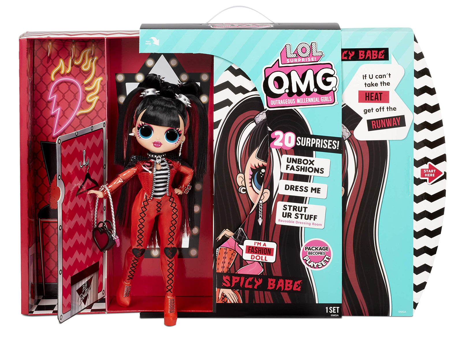 LOL Surprise OMG Spicy Babe Fashion Doll - Dress Up Doll Set with 20 Surprises for Girls and Kids 4+