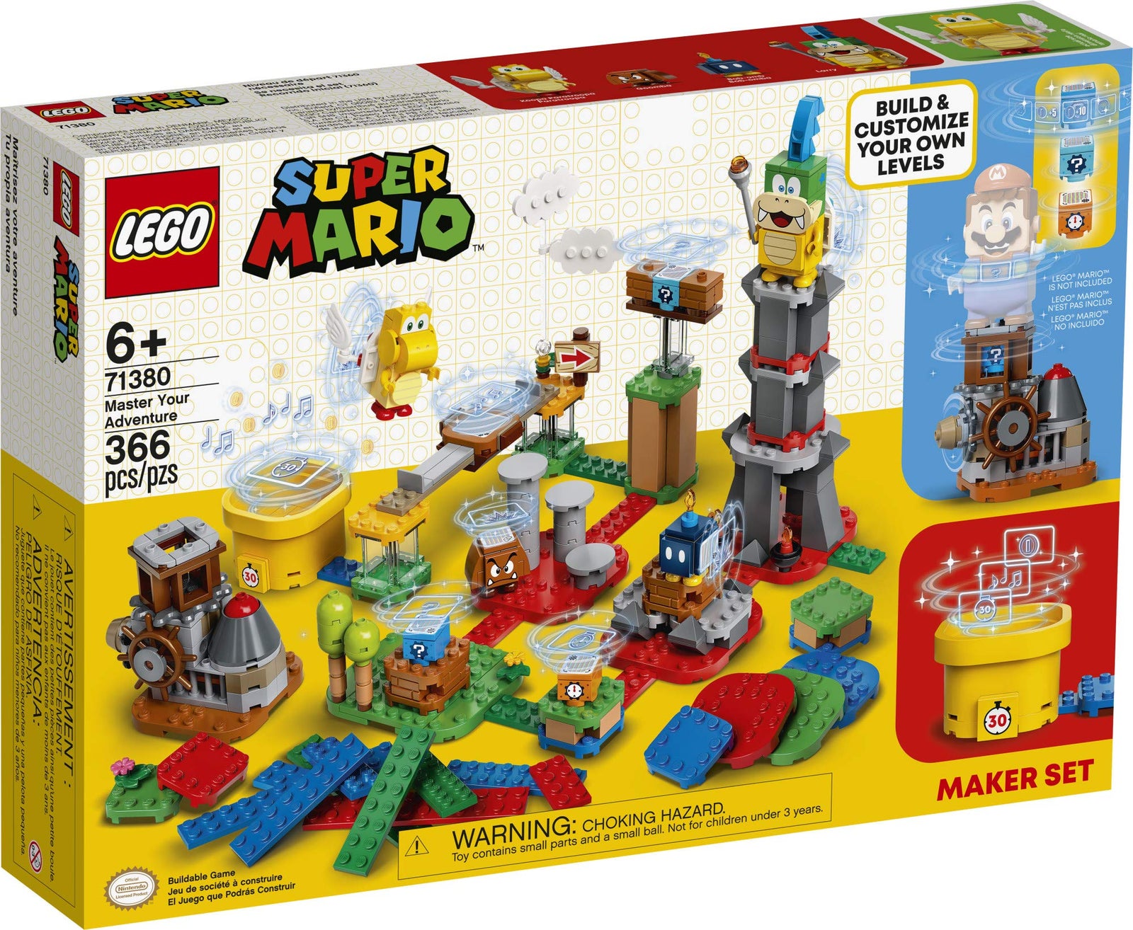 LEGO Super Mario Master Your Adventure Maker Set 71380 Building Kit; Collectible Gift Toy Playset for Creative Kids, New 2021 (366 Pieces)