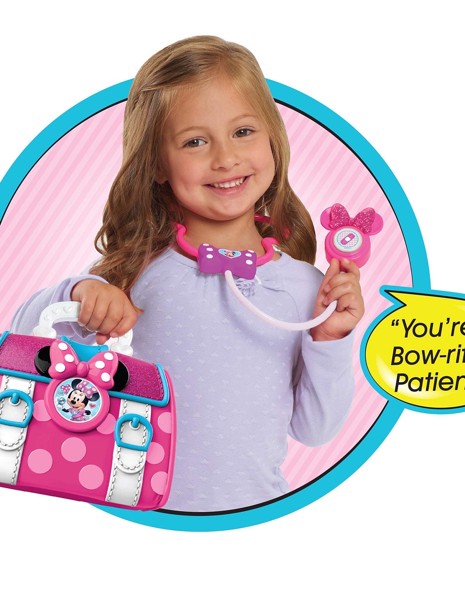 Disney Junior’s Minnie Mouse Bow-Care Doctor Bag Set Includes a Lights and Sounds Stethoscope, by Just Play
