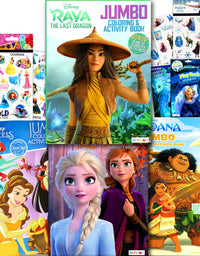 Disney Princess Coloring Book Set for Kids - Activities, Stickers and Games - Featuring Disney Princess, Frozen, Moana and Raya and The Last Dragon
