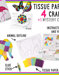 Craftikit Arts and Crafts for Kids - 20 All-Inclusive Fun Toddler Craft Box for Kids - Organized Art Supplies for Kids Ages 3-8 - Animal-Themed Kids Craft Kits
