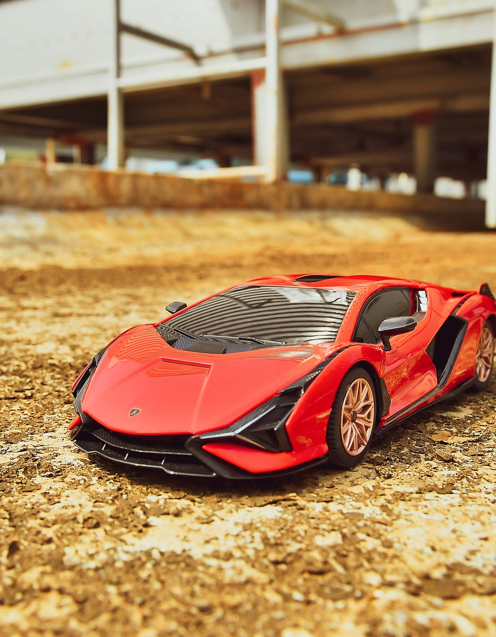 BEZGAR Licensed RC Series, 1:24 Scale Remote Control Car Lambor Sián FKP 37 Electric Sport Racing Hobby Toy Car Model Vehicle for Boys and Girls Teens and Adults Gift (Red)