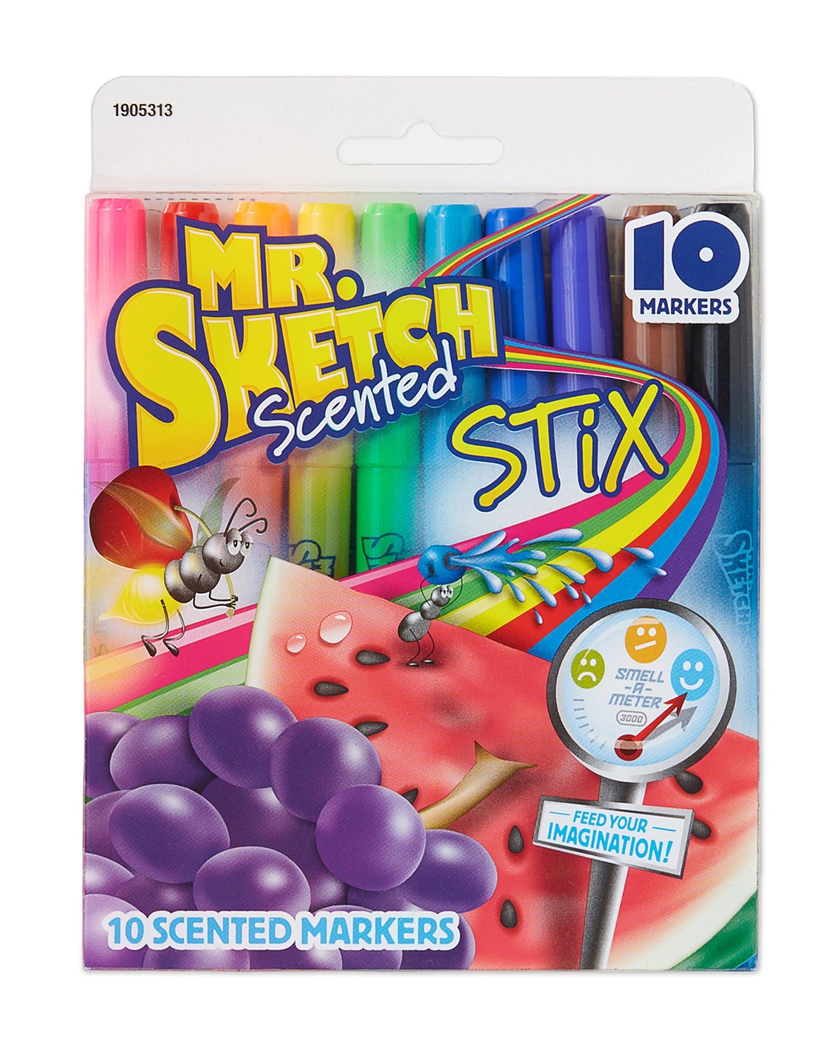Mr. Sketch Scented Stix Markers, Fine Tip, Assorted Colors, 10-Count